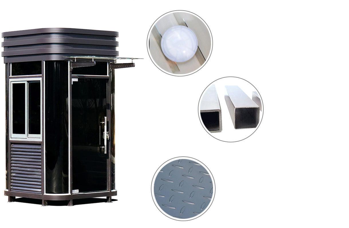 不銹鋼崗亭細節